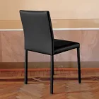 Scaun de bucătărie de designer complet tapițat cu piele Made in Italy - Tara Viadurini