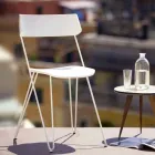 Scaun de bucătărie manual din lemn și oțel prețios Fabricat în Italia - Granada Viadurini