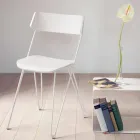 Scaun de bucătărie manual din lemn și oțel prețios Fabricat în Italia - Granada Viadurini