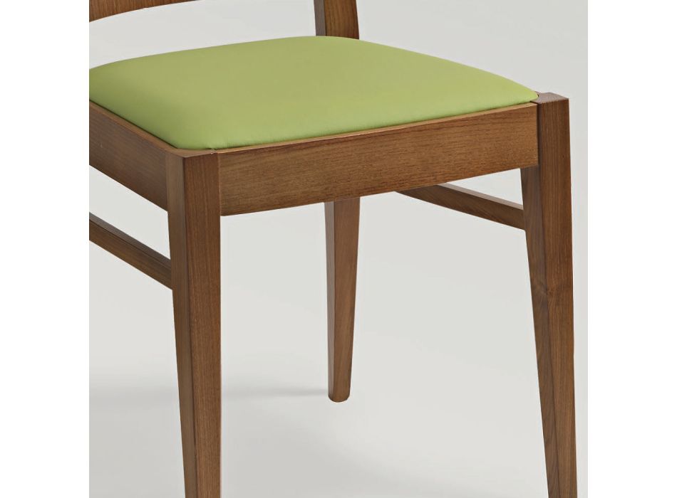 Scaun de bucatarie din lemn de fag si scaun din piele ecologica - Florent Viadurini
