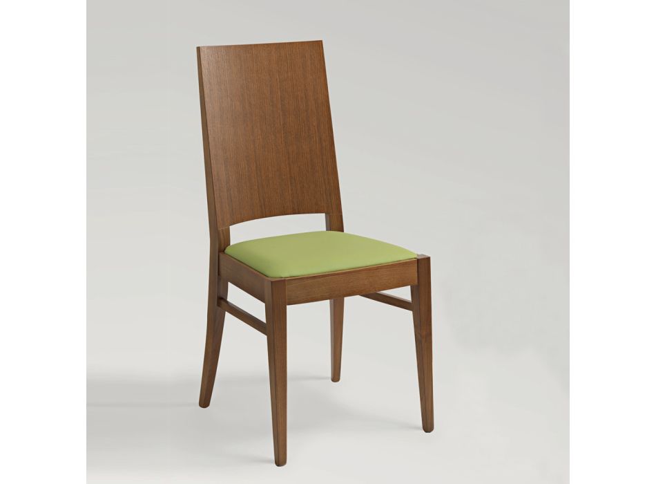 Scaun de bucatarie din lemn de fag si scaun din piele ecologica - Florent Viadurini