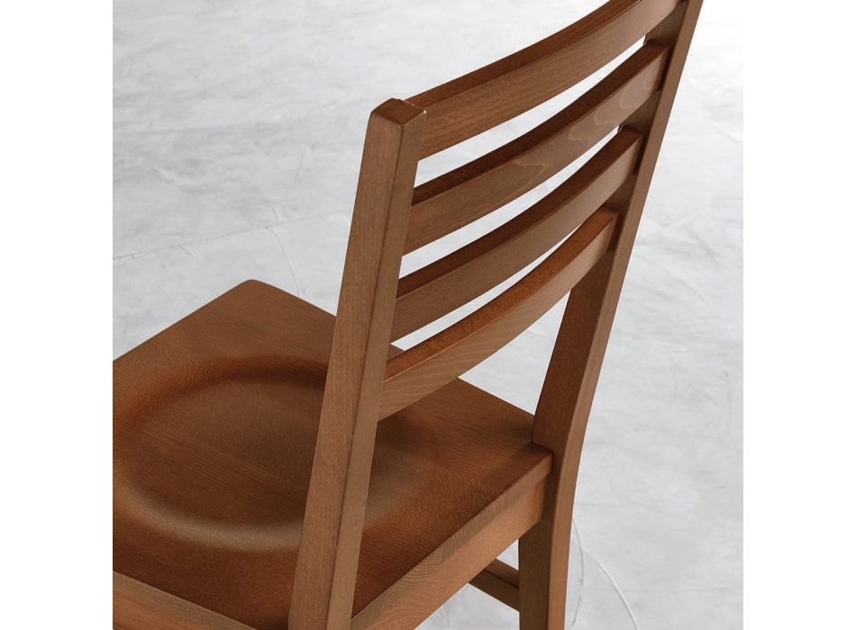 Scaun de bucatarie din lemn de fag si scaun din lemn masiv - Rabasse Viadurini