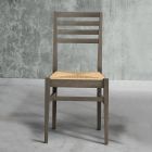 Scaun de bucatarie din lemn de fag si scaun din paie de porumb - Rabasse Viadurini