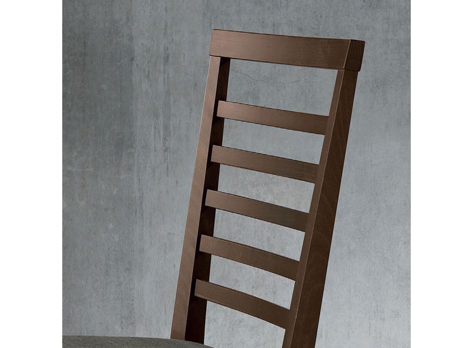 Scaun de bucatarie din lemn si scaun din stofa de design italian - Jeanine Viadurini