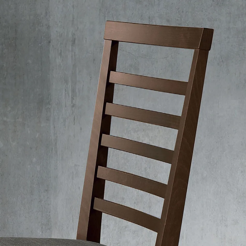 Scaun de bucatarie din lemn si scaun din stofa de design italian - Jeanine Viadurini