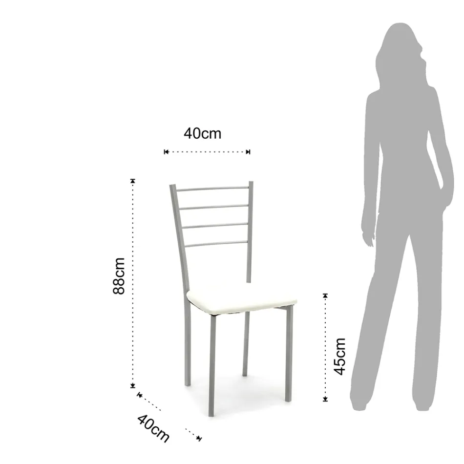 Scaun Bucatarie din Piele Sintetica si Metal Vopsit 4 Bucati - Remida Viadurini