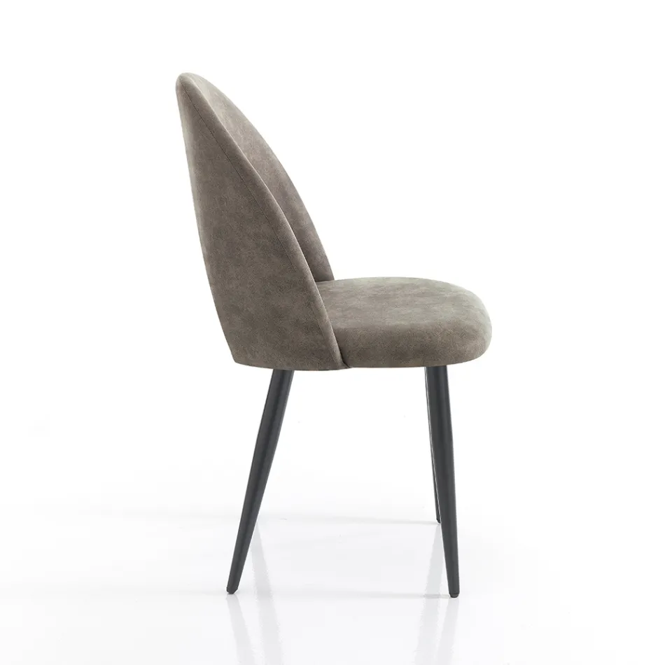 Scaun Bucatarie din Piele Sintetica Efect Invechit 4 Bucati - Renetta Viadurini