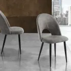 Scaun Bucatarie din Piele Sintetica Efect Invechit 4 Bucati - Renetta Viadurini