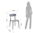 Scaun Bucatarie Polipropilena Alb sau Gri Mat 4 Bucati - Milano Viadurini