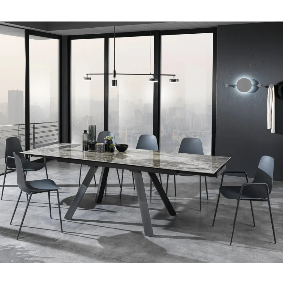 Scaun Bucatarie Polipropilena cu Picioare Otel 4 Bucati - Pinga Viadurini