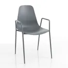 Scaun de bucatarie din polipropilena cu picioare din otel 4 piese - Pinga Viadurini