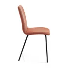 Scaun de bucatarie din stofa colorata si design modern metalic - Hermione Viadurini