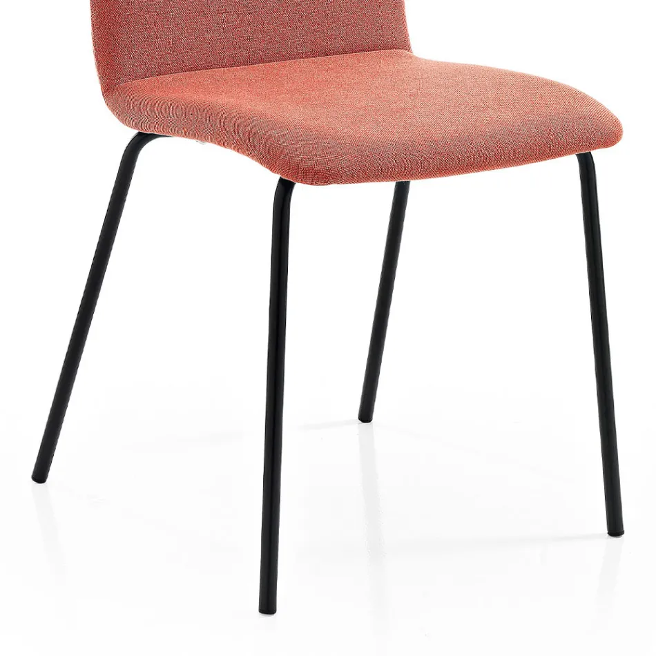 Scaun de bucatarie din stofa colorata si design modern metalic - Hermione Viadurini