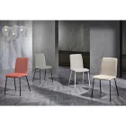 Scaun de bucatarie din stofa colorata si design modern metalic - Hermione Viadurini