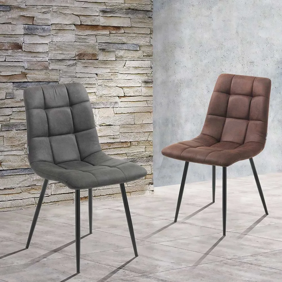 Scaun Bucatarie Tesatura cu Picioare Metal Negru 4 Bucati - Albastru Deschis Viadurini