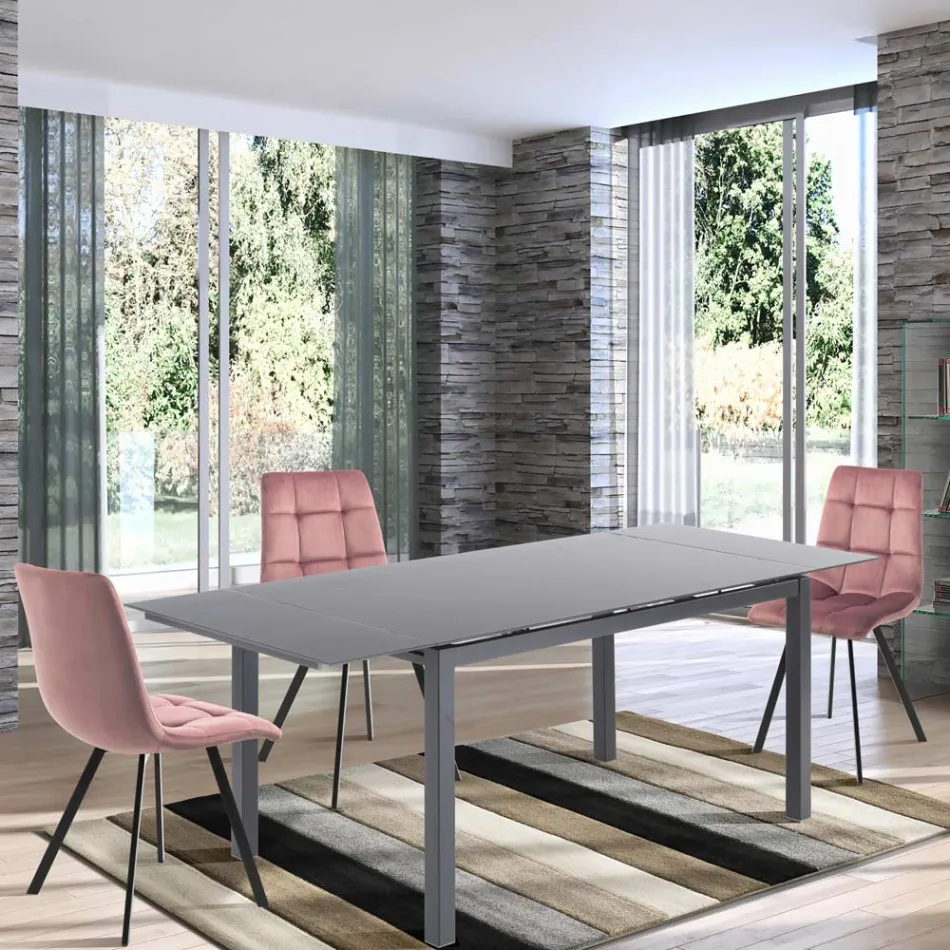 Scaun Bucatarie Tesatura cu Picioare Metal Negru 4 Bucati - Albastru Deschis Viadurini