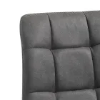 Scaun Bucatarie Tesatura cu Picioare Metal Negru 4 Bucati - Albastru Deschis Viadurini