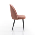 Scaun Bucatarie din Tesatura Efect Catifea si Metal 4 Bucati - Renetta Viadurini