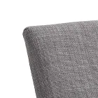 Scaun Bucatarie din Tesatura Gri cu Baza Metalica 2 Piese - Obturator Viadurini