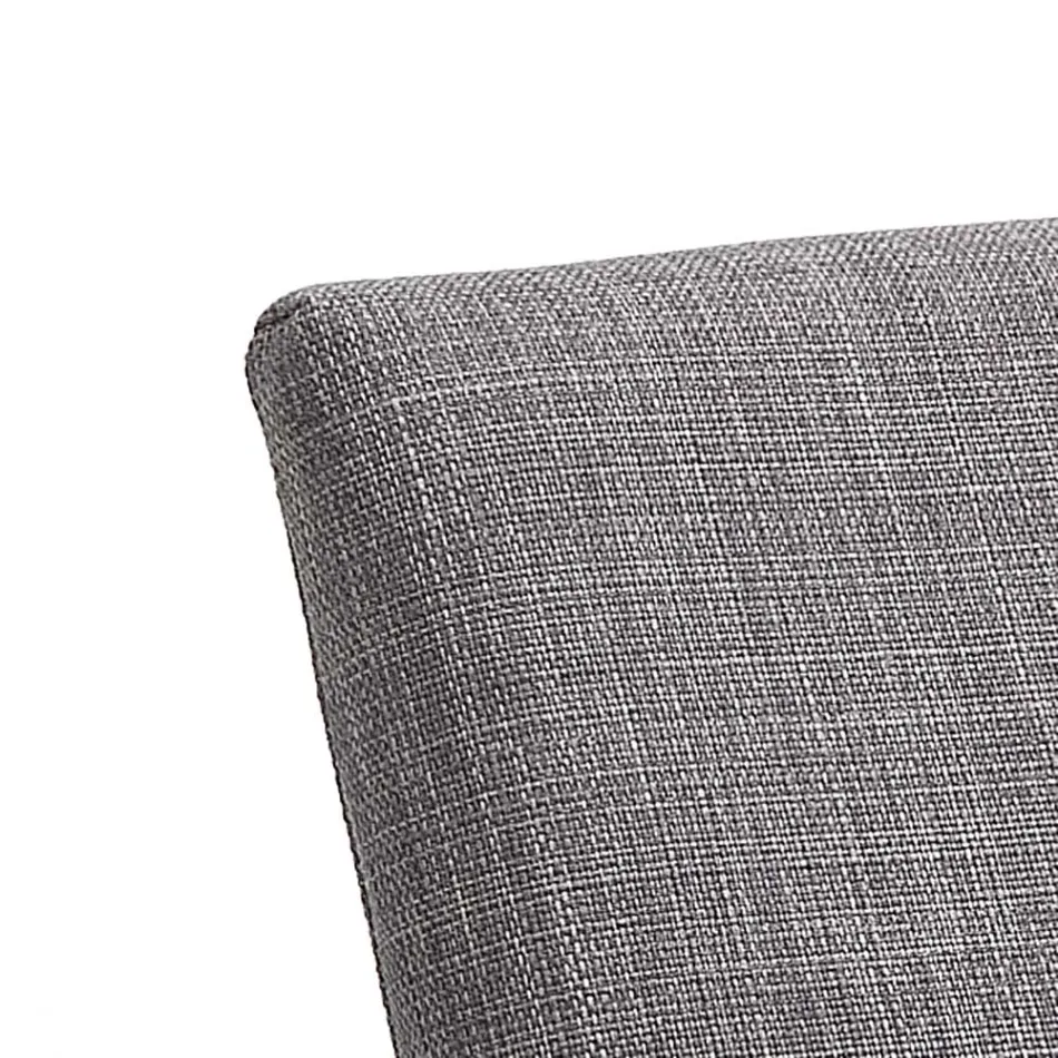 Scaun Bucatarie din Tesatura Gri cu Baza Metalica 2 Piese - Obturator Viadurini