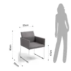 Scaun Bucatarie din Tesatura Gri cu Baza Metalica 2 Piese - Obturator Viadurini