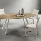 Scaun de bucatarie tapitat in intregime din piele ecologica Made in Italy, 2 bucati - Maria Viadurini