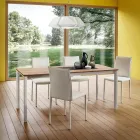 Scaun de bucatarie tapitat in intregime din piele ecologica Made in Italy, 2 bucati - Maria Viadurini