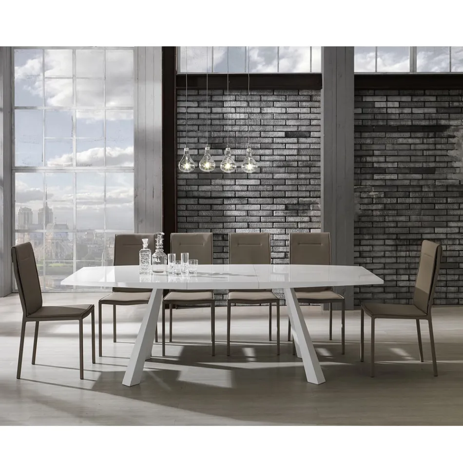 Scaun de Bucatarie Tapitat Complet din Piele Sintetica 2 Piese - Atenea Viadurini