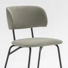 Scaun de Bucatarie Tapitat cu Microfibra Made in Italy, 2 Bucati - Rebecca Viadurini