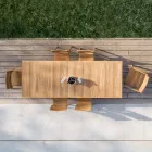 Scaun exterior cu cotiere din lemn de tec - Marie Viadurini