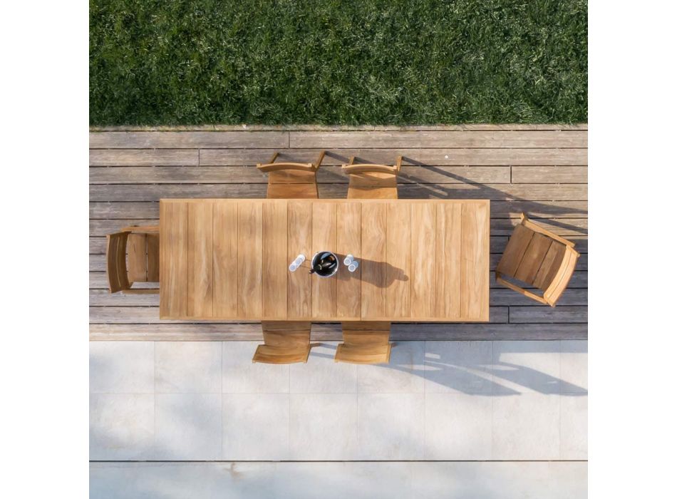 Scaun exterior cu cotiere din lemn de tec - Marie Viadurini