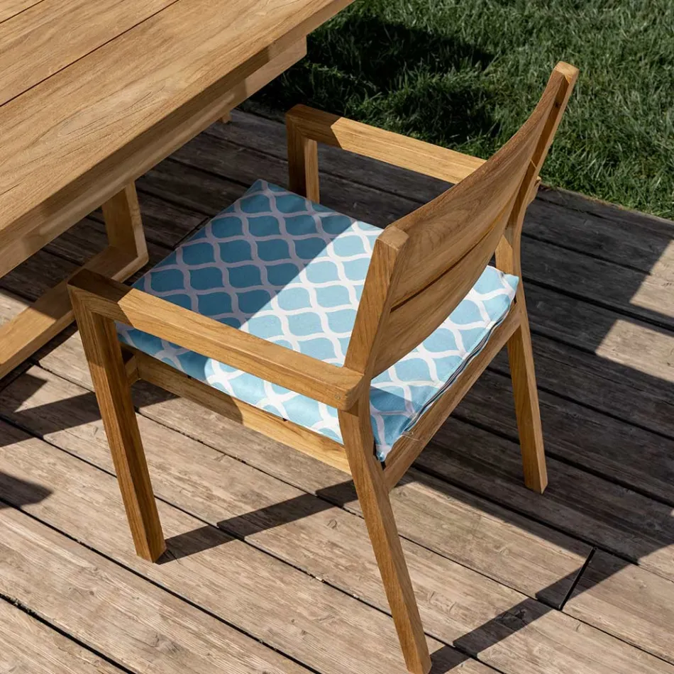 Scaun exterior cu cotiere din lemn de tec - Marie Viadurini