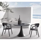 Scaun de exterior cu structură din aluminiu și spătar din frânghie, 2 piese - Turbo Viadurini