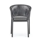 Scaun de exterior stivuibil cu scaun din stofa, Homemotion 4 piese - Aleandro Viadurini