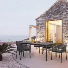 Scaun de exterior stivuibil cu scaun din stofa, Homemotion 4 piese - Aleandro Viadurini