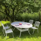 Scaun de exterior stivuibil din aluminiu alb sau antracit, 4 bucăți - Oda Viadurini