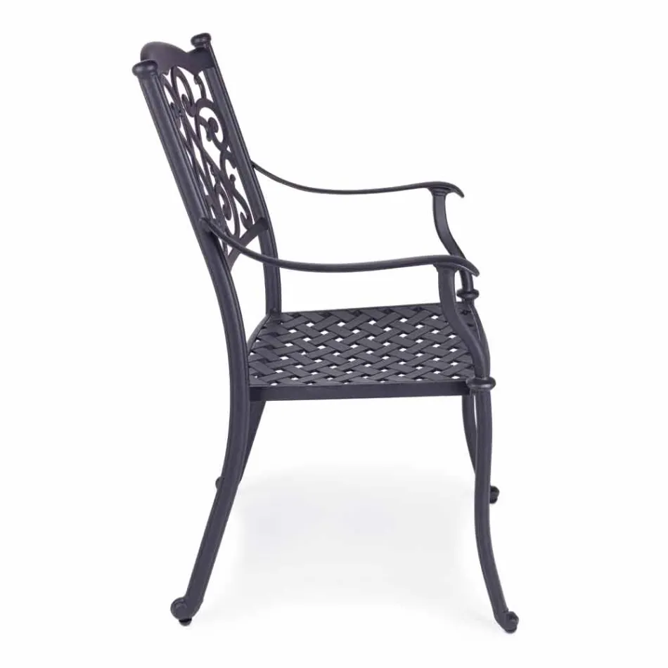 Scaun de exterior stivuibil din aluminiu alb sau antracit, 4 bucăți - Oda Viadurini