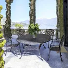 Scaun de exterior stivuibil din aluminiu alb sau antracit, 4 bucăți - Oda Viadurini