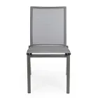 Scaun de exterior stivuibil din Aluminiu si Textilena, Homemotion 4 Piese - Serge Viadurini