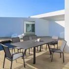 Scaun de exterior stivuibil din Aluminiu si Textilena, Homemotion 4 Piese - Serge Viadurini