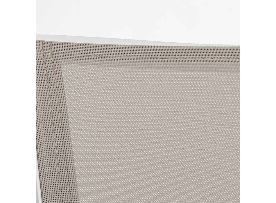 Scaun de exterior stivuibil din Aluminiu si Textilena, Homemotion 4 Piese - Serge Viadurini