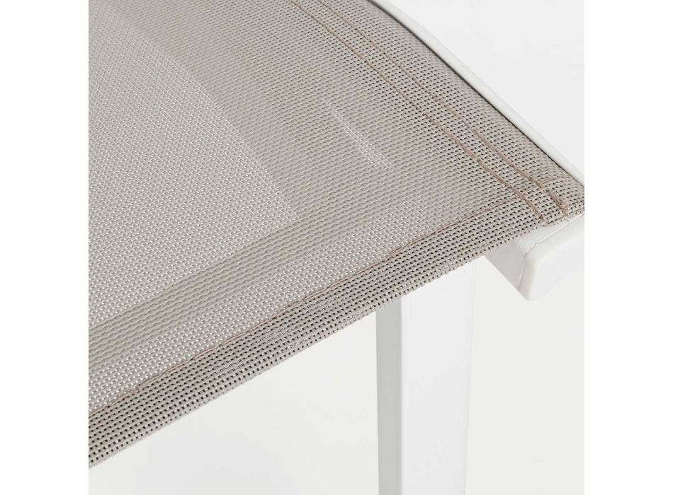 Scaun de exterior stivuibil din Aluminiu si Textilena, Homemotion 4 Piese - Serge Viadurini