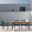 Scaun de exterior din aluminiu stivuibil Homemotion, 4 bucăți - Carina Viadurini