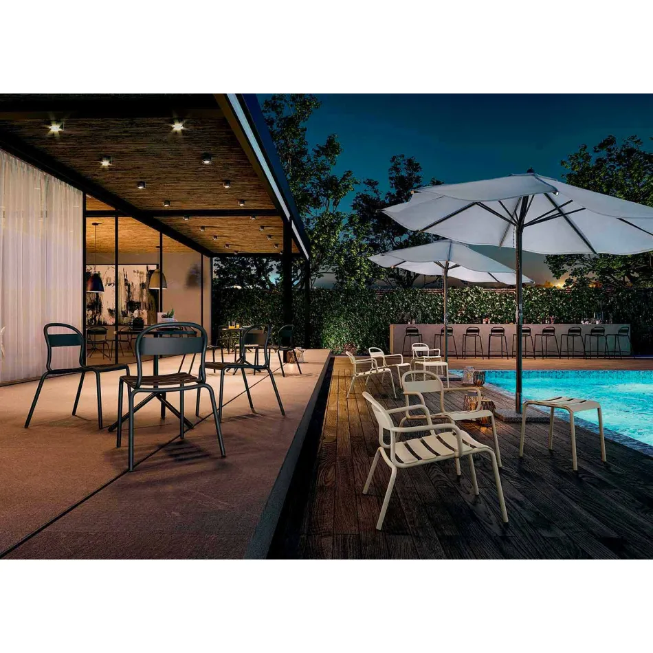 Scaun din aluminiu stivuibil în exterior, realizat în Italia, 2 piese - Shyla Viadurini