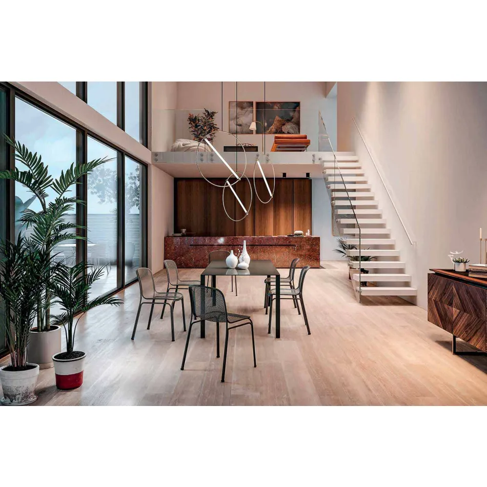 Scaun de stivuit în exterior pentru exterior realizat din Italia, 4 piese - Prunella Viadurini