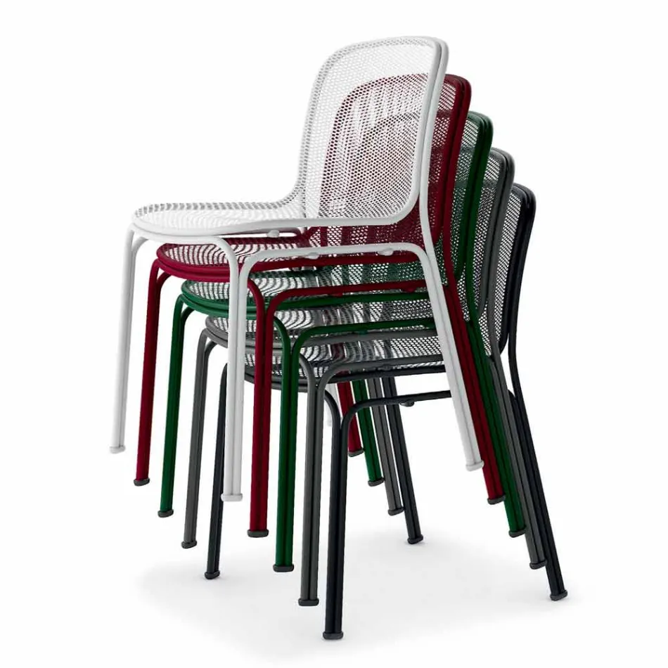 Scaun de stivuit în exterior pentru exterior realizat din Italia, 4 piese - Prunella Viadurini