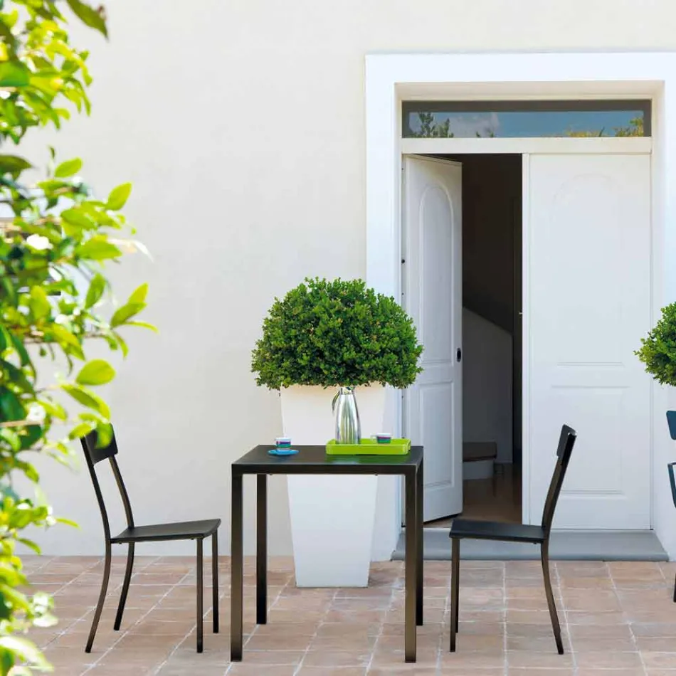 Scaun de exterior stivuibil din metal vopsit realizat în Italia, 4 piese - tul Viadurini