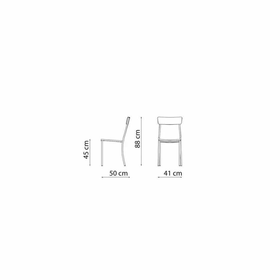 Scaun de exterior stivuibil din metal vopsit realizat în Italia, 4 piese - tul Viadurini