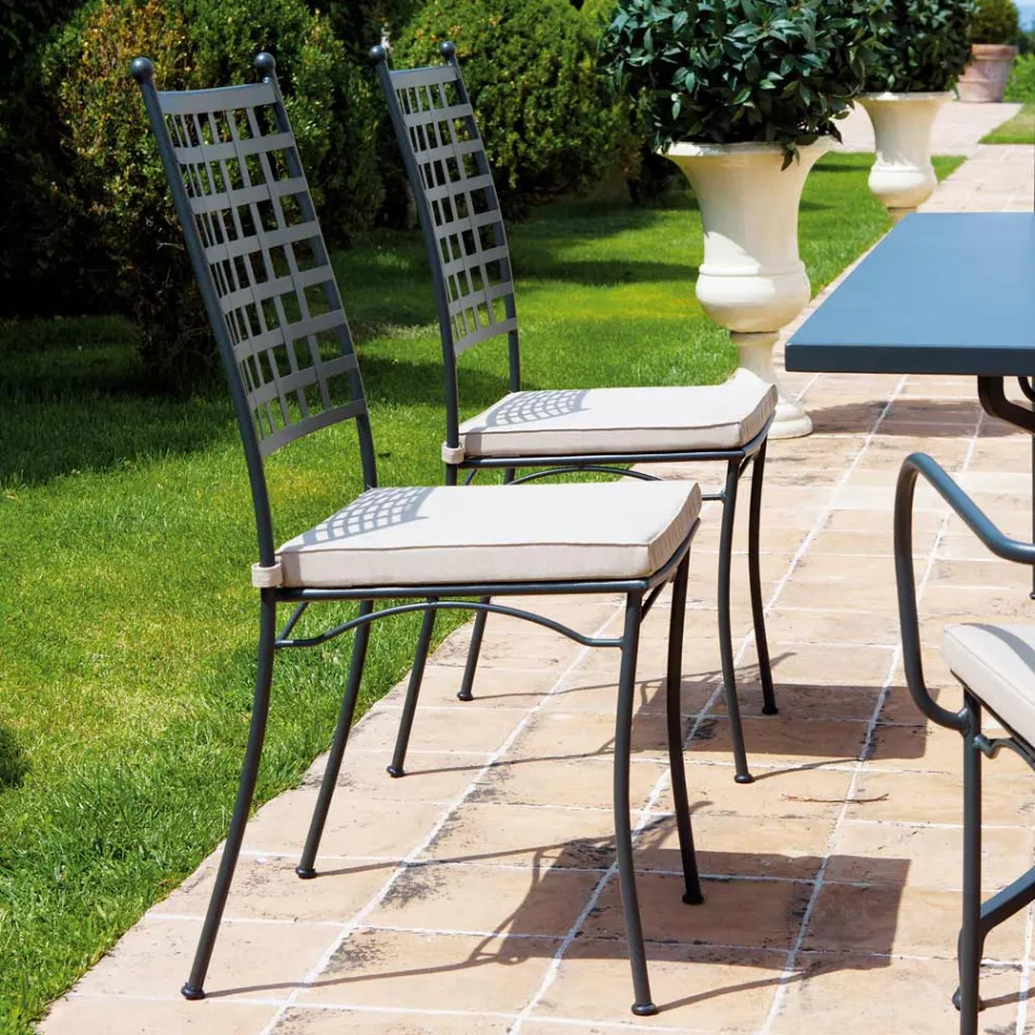 Scaun de exterior din Otel Galvanizat Stivuibil 4 Piese Made in Italy - Sibo Viadurini