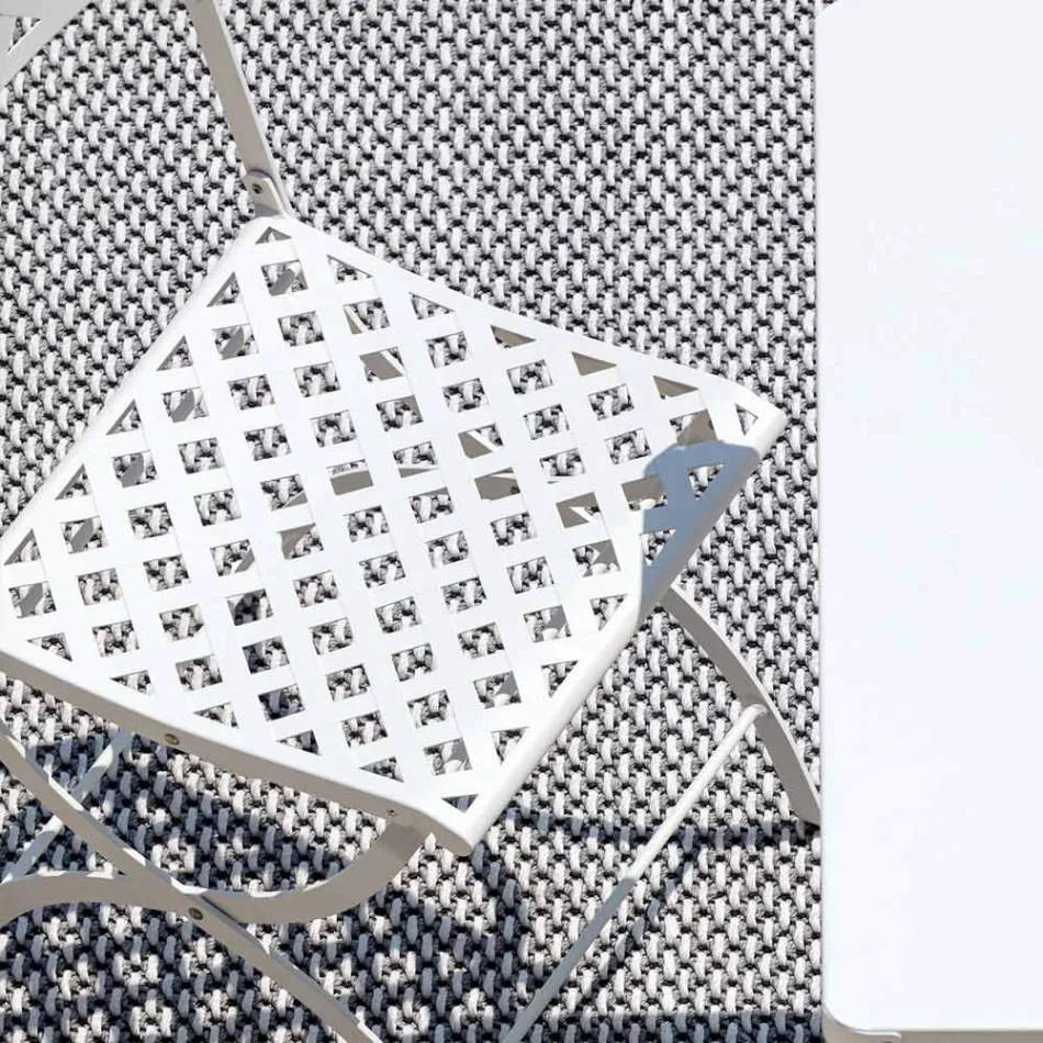 Scaun Pliant Exterior din Otel Galvanizat Made in Italy 2 Piese - Selvaggia Viadurini